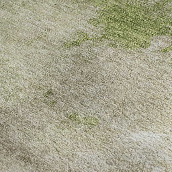 HomeRoots 9' X 12' Olive Green and Beige Abstract Washable Area Rug – Durable, Stylish, UV Protected Solution! 686155