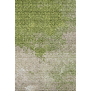 HomeRoots 10' X 14' Stylish Olive Green and Beige Abstract Area Rug – Washable, UV-Protected & Durable Design 686156