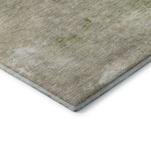 HomeRoots 10' X 14' Stylish Olive Green and Beige Abstract Area Rug – Washable, UV-Protected & Durable Design 686156