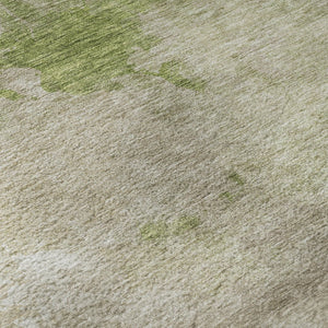 HomeRoots 10' X 14' Stylish Olive Green and Beige Abstract Area Rug – Washable, UV-Protected & Durable Design 686156