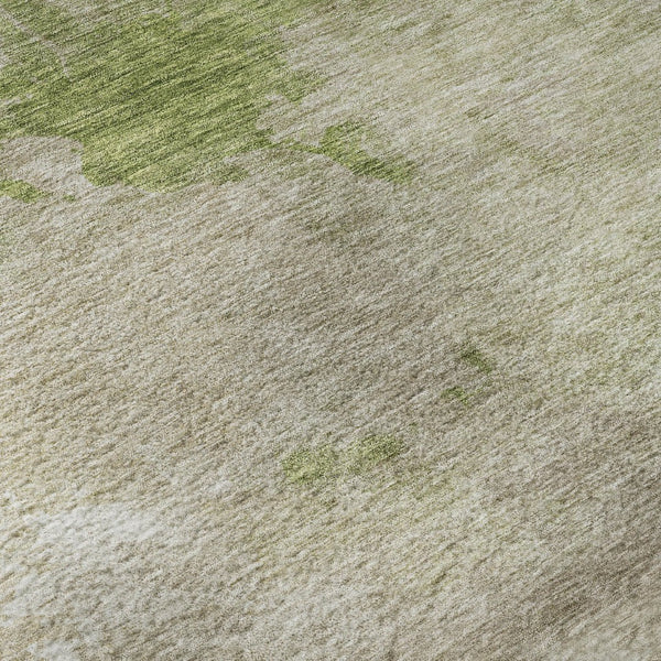 HomeRoots 10' X 14' Stylish Olive Green and Beige Abstract Area Rug – Washable, UV-Protected & Durable Design 686156