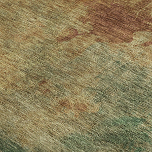 HomeRoots 8' X 10' Washable Rust, Gold & Teal Abstract Area Rug - UV Protected, Durable, and Stylish Design! 686160