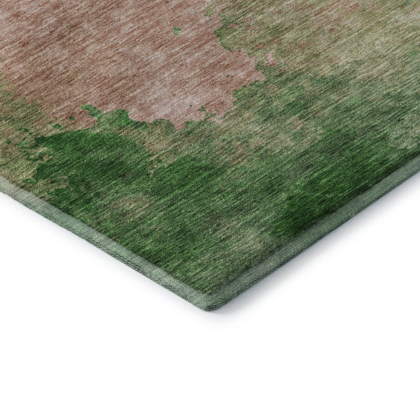 HomeRoots 8' X 10' Vibrant Pink and Emerald Abstract Washable Area Rug with UV Protection for Modern Homes 686172