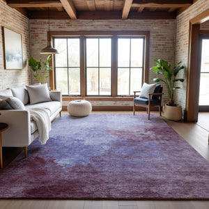 HomeRoots 9' X 12' Stylish Purple & Lavender Abstract Area Rug - Washable, UV-Protected, Stain-Resistant Design 686179
