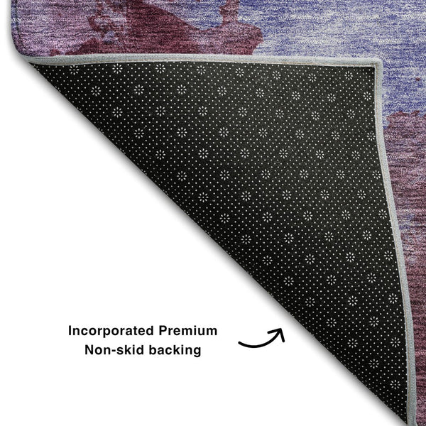 HomeRoots 9' X 12' Stylish Purple & Lavender Abstract Area Rug - Washable, UV-Protected, Stain-Resistant Design 686179