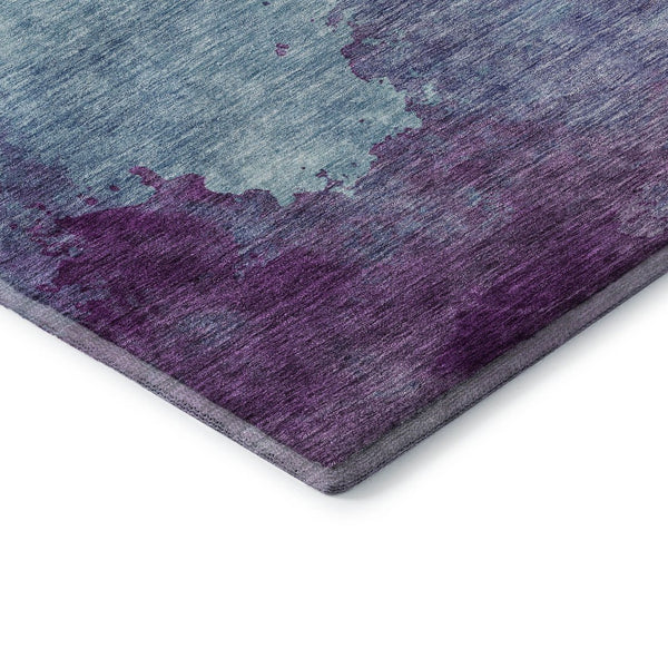 HomeRoots 5' X 8' Sky Blue & Purple Abstract Washable Area Rug with UV Protection – Stylish, Durable, and Versatile! 686188
