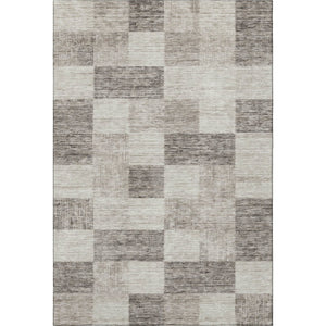 HomeRoots 5' X 8' Beige And Taupe Geometric Area Rug – Washable, Stain Resistant, UV Protected for Easy Care 686194