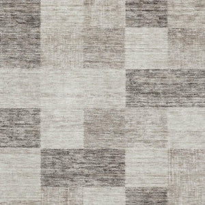 HomeRoots 8' X 10' Beige And Taupe Geometric Area Rug - Washable, UV Protected, Ideal for Family Spaces 686196