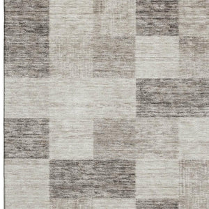 HomeRoots 10' X 14' Beige and Taupe Geometric Area Rug - Washable, Stain Resistant, UV Protected for Homes 686198