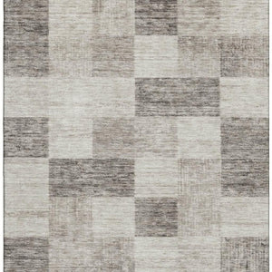 HomeRoots 10' X 14' Beige and Taupe Geometric Area Rug - Washable, Stain Resistant, UV Protected for Homes 686198