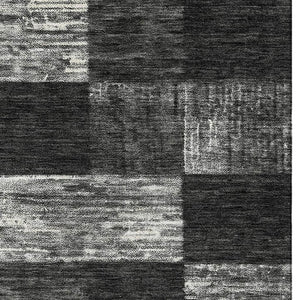 HomeRoots 5' X 8' Contemporary Black Gray Silver Geometric Area Rug - Washable, UV-Protected for Durability 686200