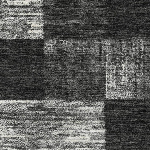 HomeRoots 9' X 12' Washable Geometric Area Rug in Black, Gray & Silver - Durable, UV-Protected & Stylish! 686203