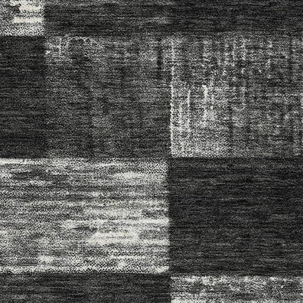 HomeRoots 10' Geometric Washable Area Rug in Black, Gray & Silver - UV Protected, Durable for High Traffic Areas 686204