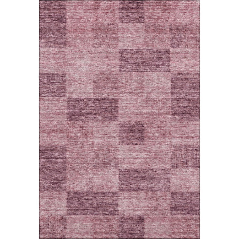 HomeRoots 5' X 8' Modern Blush & Pink Geometric Washable Area Rug with UV Protection for Stylish Homes 686206