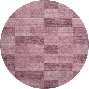 HomeRoots 8' Blush and Pink Geometric Round Rug - Stylish, Washable, UV-Protected for Busy Homes & Playspaces 686207