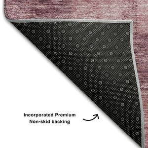 HomeRoots 8' X 10' Blush Pink Geometric Area Rug - Durable, Washable, UV-Protected, Ideal for Homes with Kids & Pets 686208