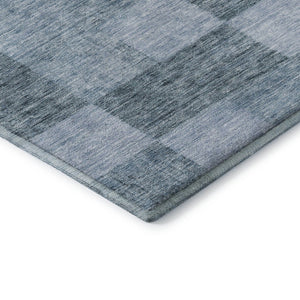 HomeRoots 5' X 8' Denim Blue & Sky Blue Geometric Area Rug - Washable, Stain Resistant, UV Protected Design 686212