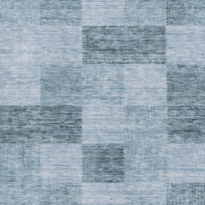 HomeRoots 5' X 8' Denim Blue & Sky Blue Geometric Area Rug - Washable, Stain Resistant, UV Protected Design 686212