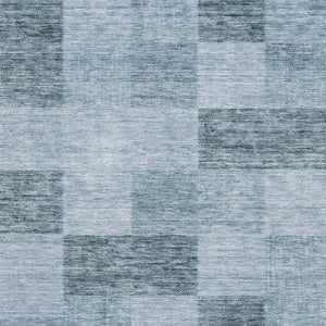 HomeRoots 10' X 14' Denim Blue & Sky Blue Geometric Area Rug - Washable, UV-Protected, Stain-Resistant Design 686216