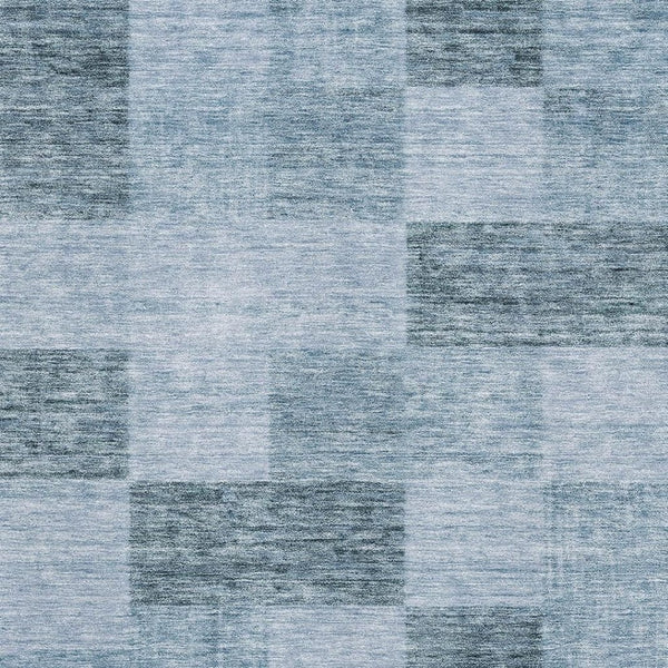 HomeRoots 10' X 14' Denim Blue & Sky Blue Geometric Area Rug - Washable, UV-Protected, Stain-Resistant Design 686216