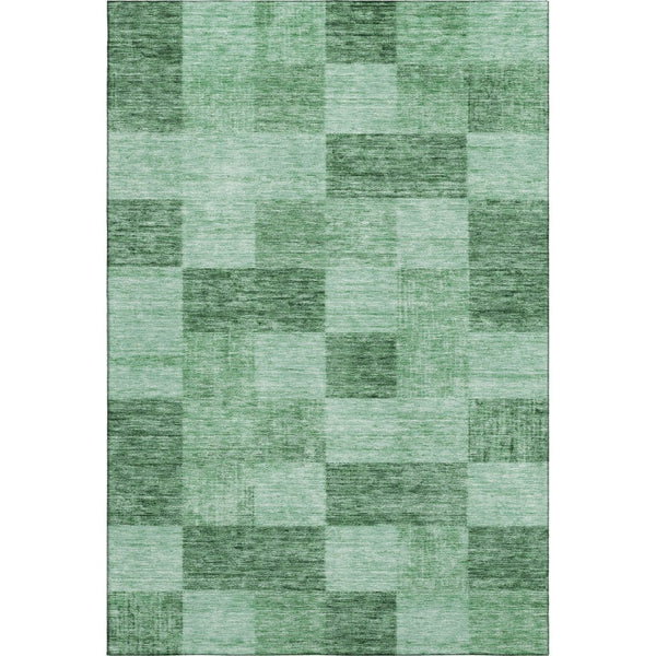 HomeRoots 5' X 8' Green & Mint Geometric Area Rug - Washable, Durable, UV-Protected - Perfect for Any Space! 686224