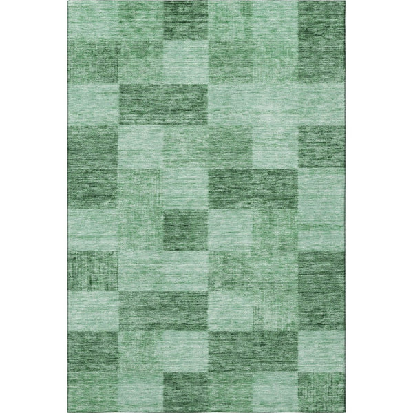 HomeRoots 5' X 8' Green & Mint Geometric Area Rug - Washable, Durable, UV-Protected - Perfect for Any Space! 686224
