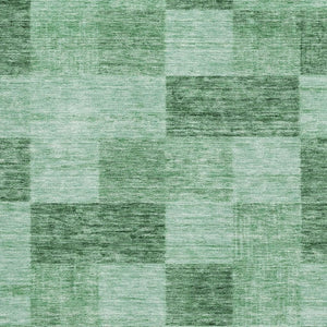 HomeRoots 10' X 14' Geometric Washable Area Rug in Green & Mint - UV Protected, Modern Style for Any Space 686228