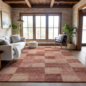 HomeRoots 10' X 14' Rust and Copper Geometric Area Rug - Stylish, Durable, Stain-Resistant, UV Protected Design 686234
