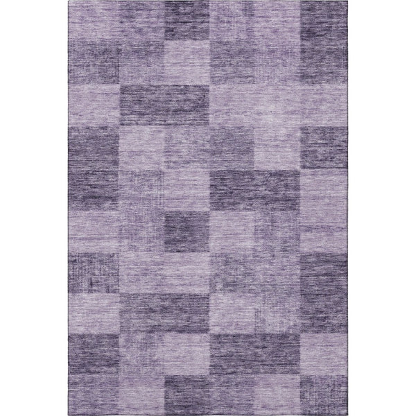 HomeRoots 5' X 8' Vibrant Purple & Lavender Geometric Washable Area Rug with UV Protection for Modern Homes 686236