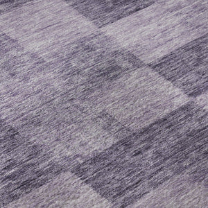 HomeRoots 8' Purple and Lavender Geometric Round Rug - Washable, UV Protected, Ideal for High-Traffic Areas 686237