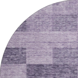 HomeRoots 8' Purple and Lavender Geometric Round Rug - Washable, UV Protected, Ideal for High-Traffic Areas 686237