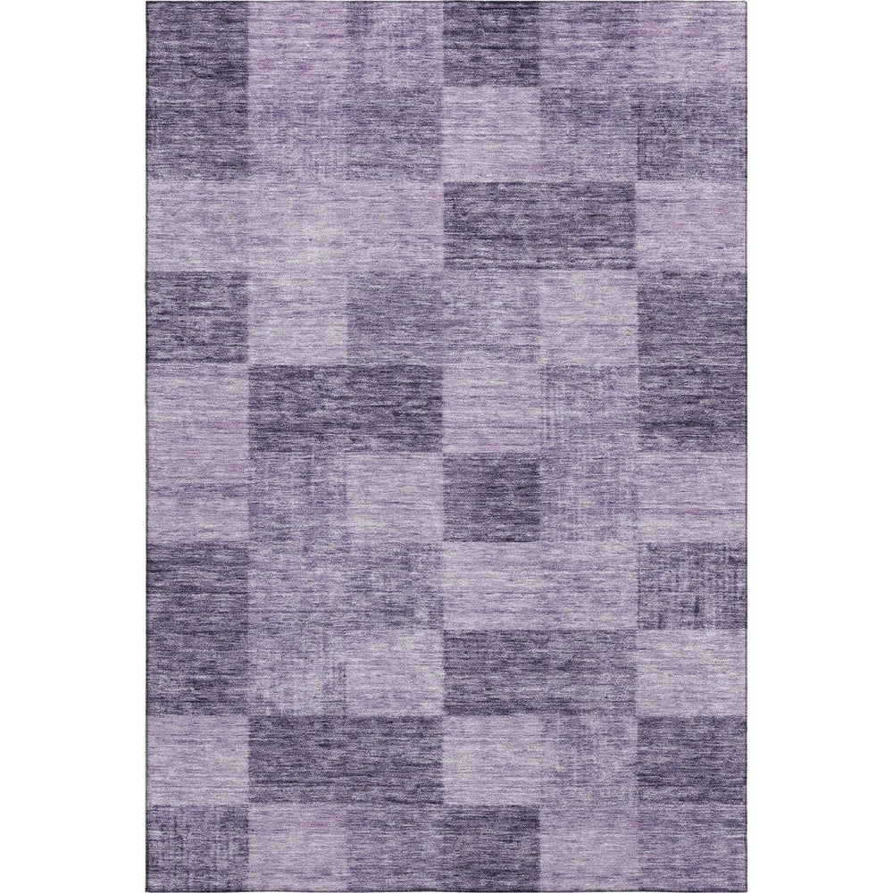 HomeRoots 8' X 10' Bold Purple & Lavender Geometric Washable Area Rug with UV Protection for Modern Homes 686238