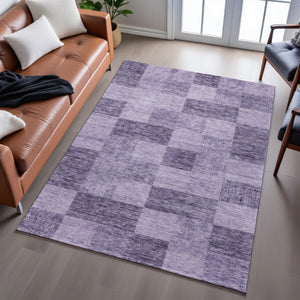 HomeRoots 8' X 10' Bold Purple & Lavender Geometric Washable Area Rug with UV Protection for Modern Homes 686238