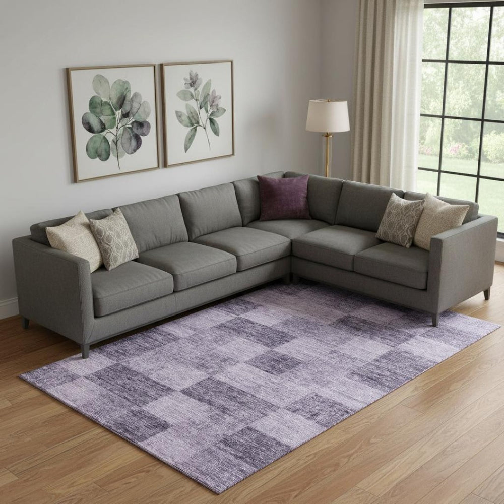 HomeRoots 9' X 12' Stylish Purple & Lavender Geometric Washable Area Rug - Durable, UV Protected & Kid-Friendly! 686239