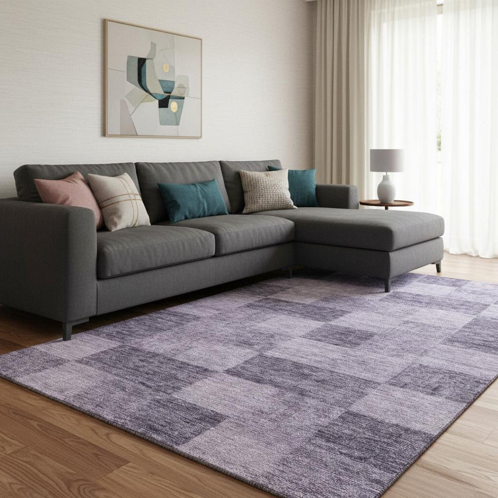 HomeRoots 10' X 14' Purple & Lavender Geometric Area Rug - Washable, UV Protected, Durable for Homes with Kids & Pets 686240