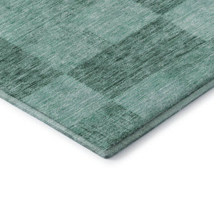 HomeRoots 5' X 8' Aqua & Mint Green Geometric Area Rug – Washable, UV-Protected, Durable for Busy Homes 686242