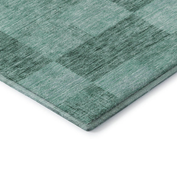 HomeRoots 5' X 8' Aqua & Mint Green Geometric Area Rug – Washable, UV-Protected, Durable for Busy Homes 686242