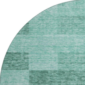 HomeRoots 8' Aqua & Mint Green Geometric Round Rug - Washable, UV-Protected, Perfect for Modern Spaces! 686243