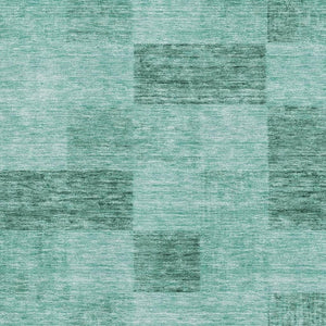 HomeRoots 8' X 10' Aqua & Mint Green Geometric Area Rug - Washable, UV Protected & Durable for High-Traffic Spaces 686244
