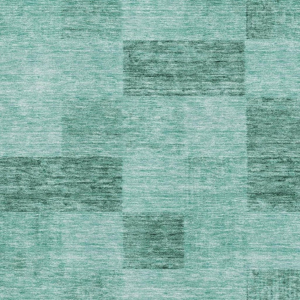 HomeRoots 8' X 10' Aqua & Mint Green Geometric Area Rug - Washable, UV Protected & Durable for High-Traffic Spaces 686244
