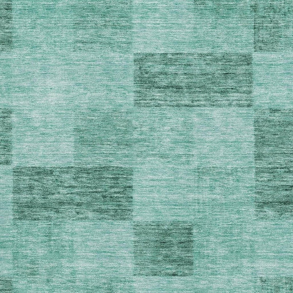 HomeRoots 9' x 12' Aqua & Mint Green Geometric Area Rug - Durable, Washable, UV Protection for Modern Homes 686245