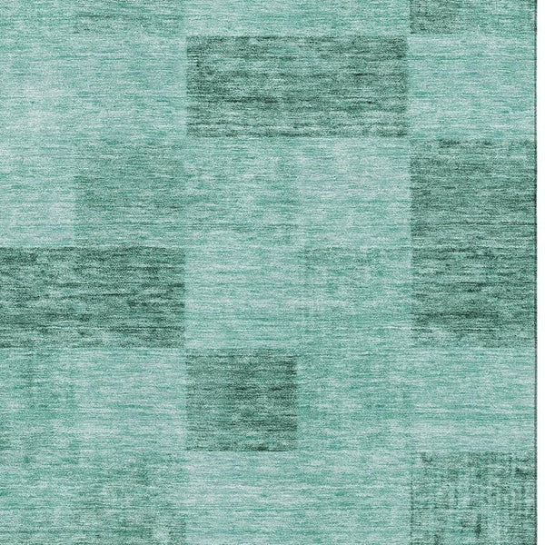 HomeRoots 10' X 14' Aqua & Mint Geometric Area Rug - Washable, UV Protected, Stain Resistant for Family Homes 686246