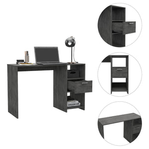 English Elm Arlington Writing Computer Desk - Stylish Compact Design With Drawer & Two Open Shelves For Storage B128P148861