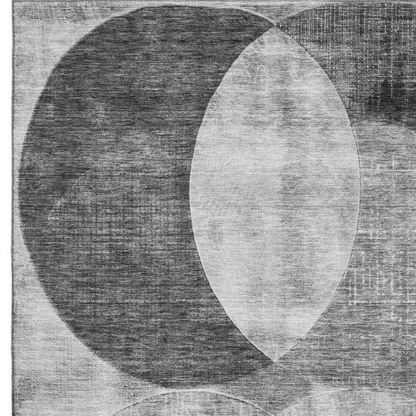 HomeRoots 8' X 10' Stylish Gray & Silver Geometric Area Rug – Washable, UV Protected, Stain Resistant Design 686262