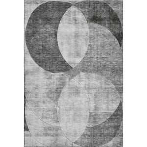 HomeRoots 10' Gray and Silver Geometric Washable Area Rug - Durable, UV-Protected, Perfect for High-Traffic Spaces 686264