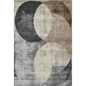 HomeRoots 10' X 14' Versatile Pewter Brown & Beige Geometric Washable Area Rug with UV Protection & Durability 686276