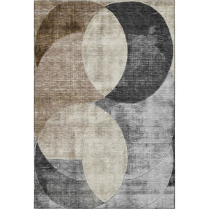 HomeRoots 10' X 14' Versatile Pewter Brown & Beige Geometric Washable Area Rug with UV Protection & Durability 686276