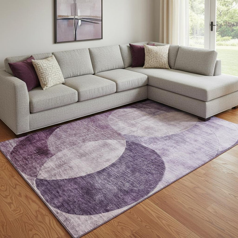 HomeRoots 8' X 10' Geometric Purple Lilac & Mauve Area Rug - Washable, Stain Resistant, UV Protected Style Upgrade 686280