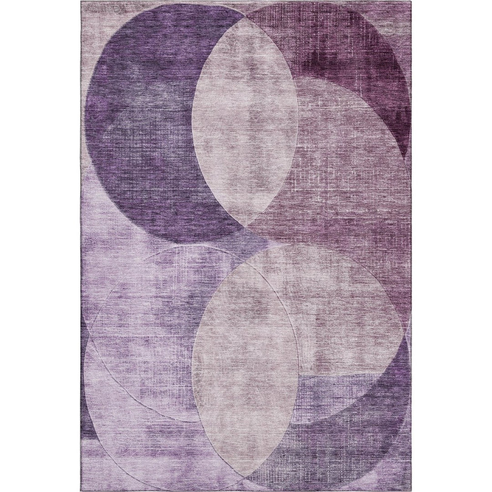HomeRoots 9' X 12' Washable Purple Lilac Geometric Area Rug with UV Protection & Stain Resistance – Stylish & Durable! 686281