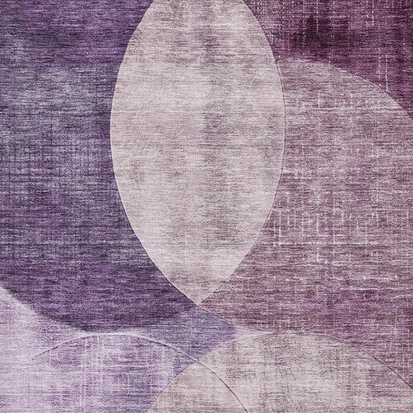 HomeRoots 9' X 12' Washable Purple Lilac Geometric Area Rug with UV Protection & Stain Resistance – Stylish & Durable! 686281
